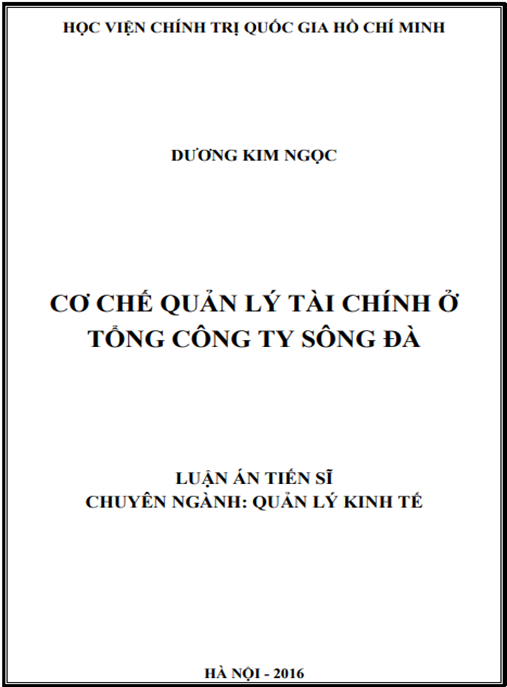 Luận án Cơ chế quản lý tài chính ở Tổng công ty Sông Đà