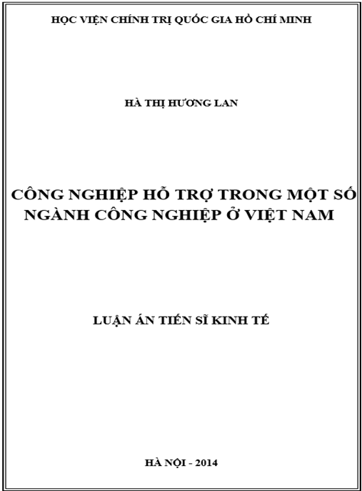 Luận án Công nghiệp hỗ trợ trong một số ngành công nghiệp ở Việt Nam