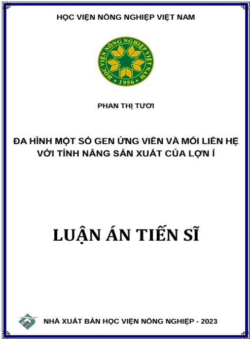 Luận án Đa hình một số gen ứng viên và mối liên hệ với tính năng sản xuất của lợn Ỉ