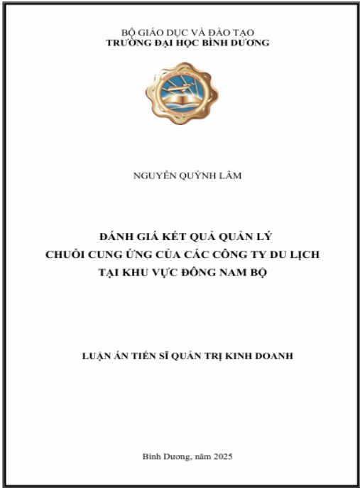 Luận án Đánh Giá Kết Quả Quản Lý Chuỗi Cung Ứng Của Các Công Ty Du Lịch Tại Khu Vực Đông Nam Bộ