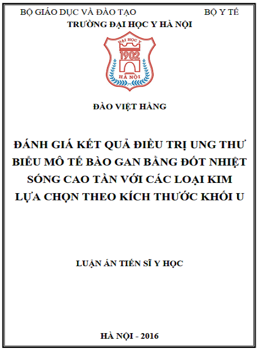 Luận án Đánh giá kết quả điều trị ung thư biểu mô tế bào gan bằng đốt nhiệt sóng cao tần với các loại kim được lựa chọn theo kích thước khối u