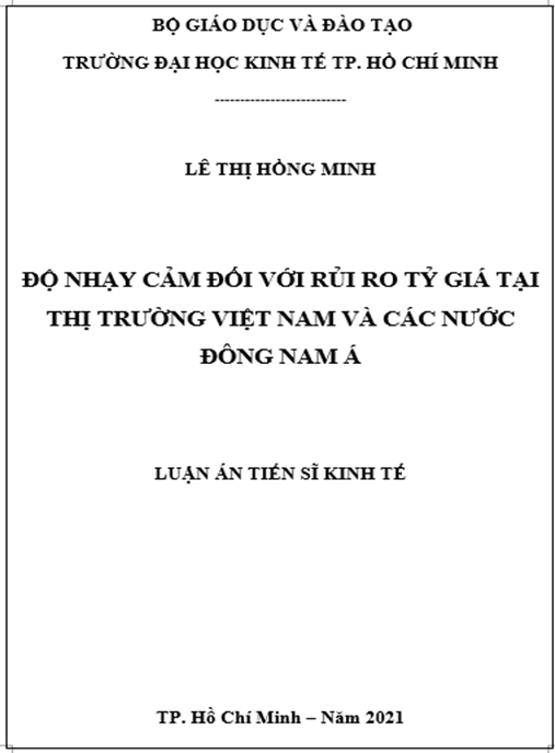Luận án Độ nhạy cảm đối với rủi ro tỷ giá tại thị trường Việt Nam và các nước Đông Nam Á.