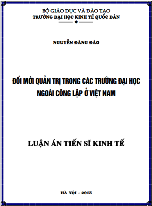 Luận án Đổi mới quản trị trong các trường đại học ngoài công lập ở Việt Nam