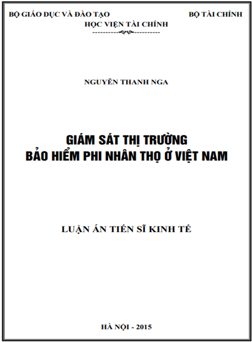 Luận án Giám sát thị trường bảo hiểm phi nhân thọ ở Việt Nam