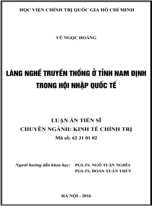 Luận án Làng nghề truyền trống ở tỉnh Nam Định trong hội nhập quốc tế