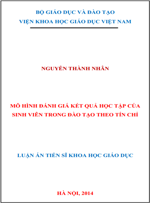 Luận án Mô hình đánh giá kết học tập của sinh viên trong đào tạo theo tín chỉ