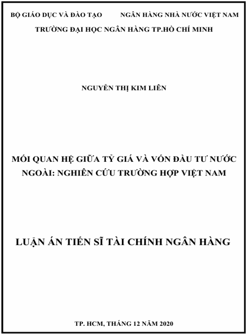 Luận án Mối quan hệ giữa tỷ giá và vốn đầu tư nước ngoài: Nghiên cứu trường hợp Việt Nam