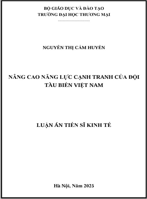 Luận án Nâng cao năng lực cạnh tranh của đội tàu biển Việt Nam