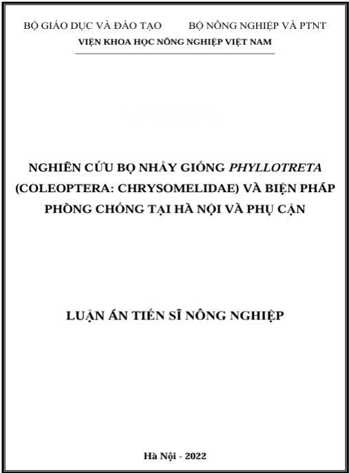 Luận án Nghiên cứu bọ nhảy giống Phyllotreta (Coleoptera: Chrysomelidae) và biện pháp phòng chống tại Hà Nội và phụ cận
