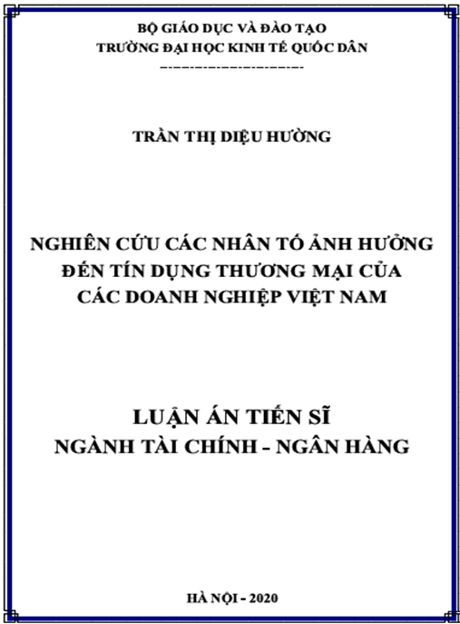 Luận án Nghiên cứu các nhân tố ảnh hưởng đến tín dụng thương mại của các doanh nghiệp Việt Nam