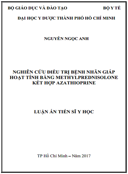 Luận án Nghiên cứu điều trị bệnh nhãn giáp hoạt tính bằng Methylprednisolone tĩnh mạch kết hợp Azathioprine