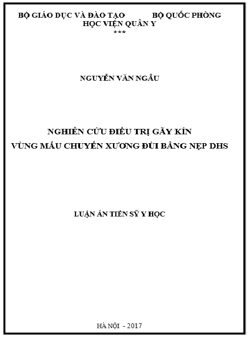 Luận án Nghiên cứu điều trị gãy kín vùng mấu chuyển xương đùi bằng nẹp DHS