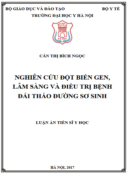 Luận án Nghiên cứu đột biến gen lâm sàng và điều trị bệnh đái tháo đường sơ sinh