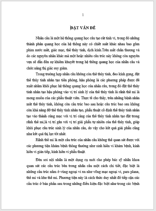 Luận án Nghiên cứu kết quả của phẫu thuật cố định thể thủy tinh nhân tạo vào thành củng mạc có sử dụng đèn soi nội nhãn