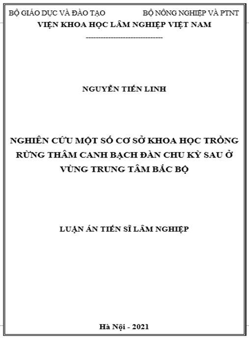 Luận án Nghiên cứu một số cơ sở khoa học trồng rừng thâm canh bạch đàn chu kỳ sau ở vùng Trung tâm Bắc Bộ