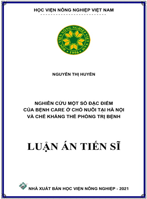 Luận án Nghiên cứu một số đặc điểm của bệnh care ở chó nuôi tại Hà Nội và chế kháng thể phòng trị bệnh