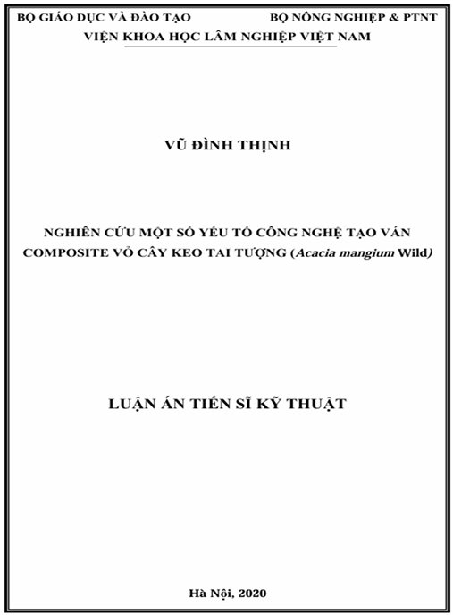 Luận án Nghiên cứu một số yếu tố công nghệ tạo ván composite vỏ cây Keo tai tượng (Acacia mangium Wild)
