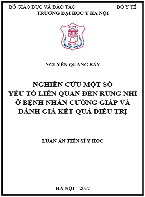 Luận án Nghiên cứu một số yếu tố liên quan đến rung nhĩ ở bệnh nhân cường giáp và đánh giá kết quả điều trị