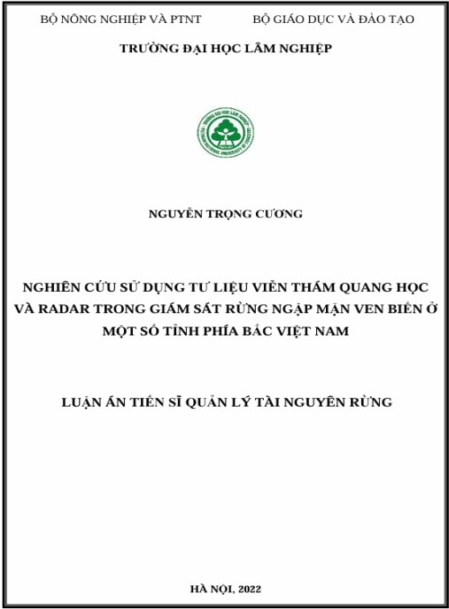 Luận án Nghiên cứu sử dụng tư liệu viễn thám quang học và radar trong giám sát rừng ngập mặn ven biển ở một số tỉnh phía bắc Việt Nam