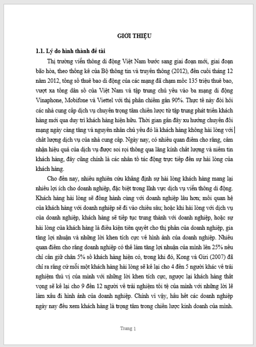 Luận án Nghiên cứu sự hài lòng của khách hàng sử dụng dịch vụ viễn thông di động tại Việt Nam: Trường hợp các tỉnh miền Trung
