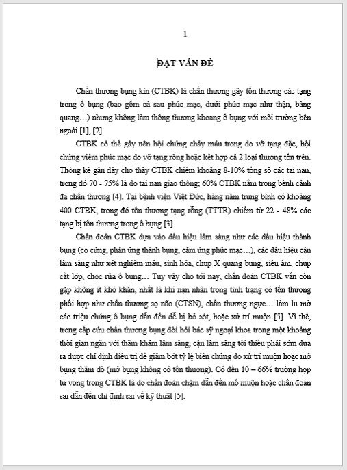 Luận án Nghiên cứu ứng dụng phẫu thuật nội soi chẩn đoán và điều trị các tổn thương tạng rỗng trong chấn thương bụng kín