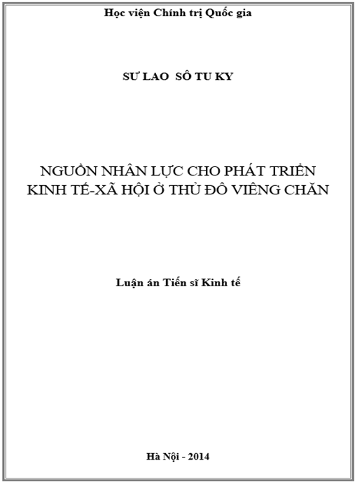 Luận án Nguồn nhân lực cho phát triển kinh tế-xã hội ở Thủ đô Viêng Chăn