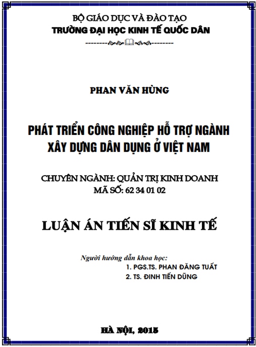 Luận án Phát triển công nghiệp hỗ trợ ngành xây dựng dân dụng ở Việt Nam.