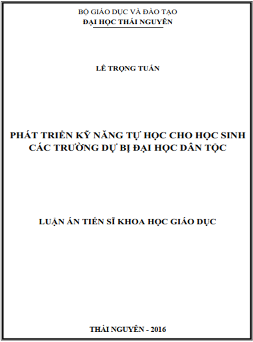 Luận án Phát triển kỹ năng tự học cho học sinh các trường Dự bị đại học dân tộc