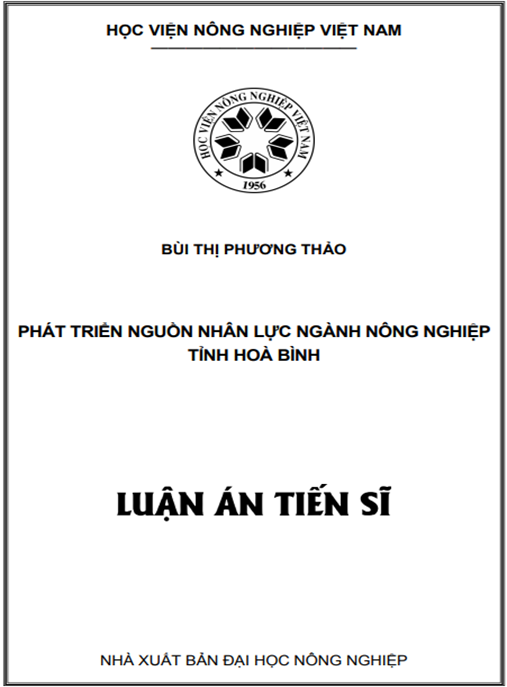 Luận án Phát triển nguồn nhân lực ngành nông nghiệp tỉnh Hòa Bình