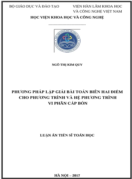 Luận án Phương pháp lặp giải bài toán biên hai điểm cho phương trình và hệ phương trình vi phân cấp bốn