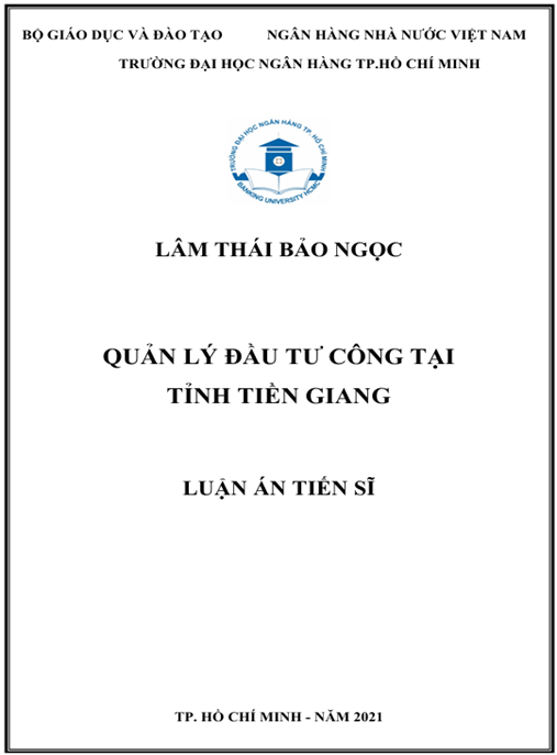 Luận án Quản lý đầu tư công tại tỉnh Tiền Giang