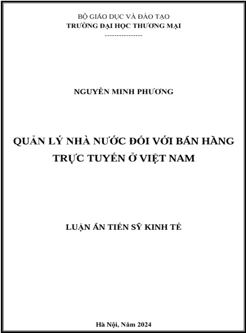 Luận án Quản lý nhà nước đối với bán hàng trực tuyến