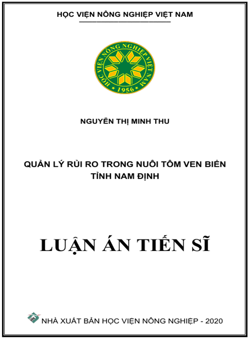 Luận án Quản lý rủi ro trong nuôi tôm ven biển tỉnh Nam Định
