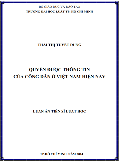 Luận án Quyền được thông tin của công dân ở Việt Nam hiện nay