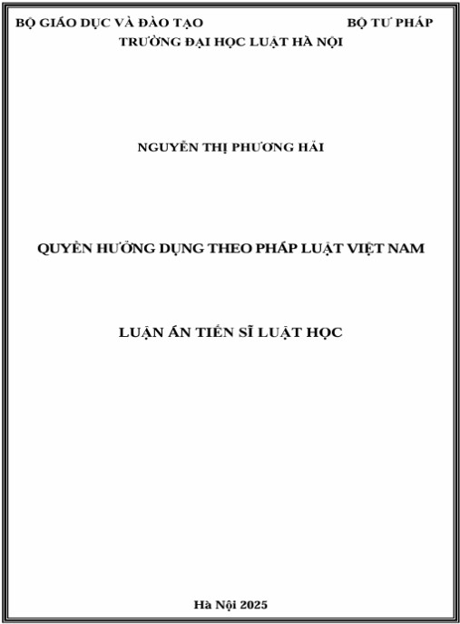 Luận án Quyền hưởng dụng theo pháp luật Việt Nam