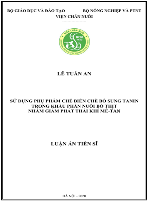 Luận án Sử dụng phụ phẩm chế biến chè bổ sung tanin trong khẩu phần nuôi bò thịt nhằm giảm phát thải khí mê-tan