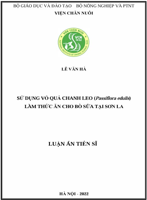 Luận án Sử dụng vỏ quả chanh leo (Passiflora edulis) làm thức ăn cho bò sữa tại Sơn La