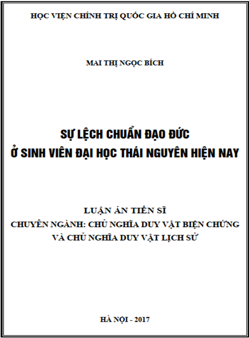 Luận án Sự lệch chuẩn đạo đức ở sinh viên Đại học Thái Nguyên hiện nay