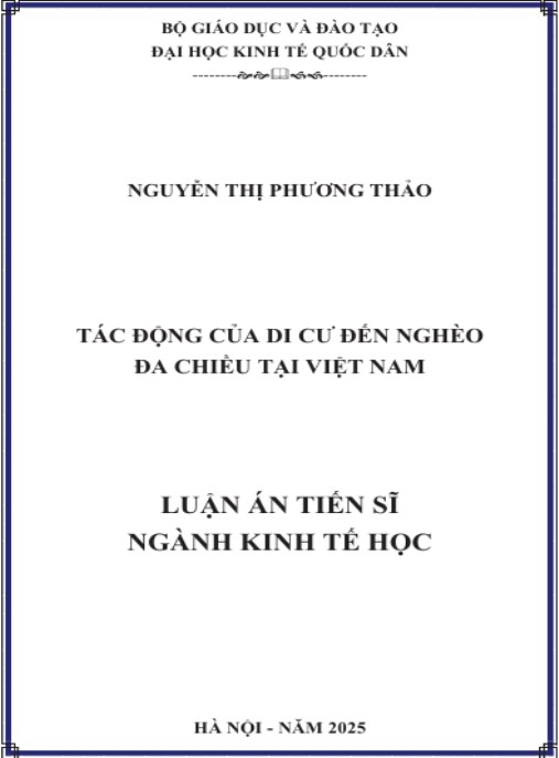 Luận án Tác động của di cư đến nghèo đa chiều tại Việt Nam