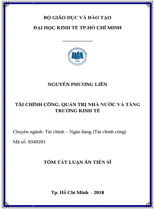 Luận án Tài Chính Công, Quản Trị Nhà Nước Và Tăng Trưởng Kinh Tế