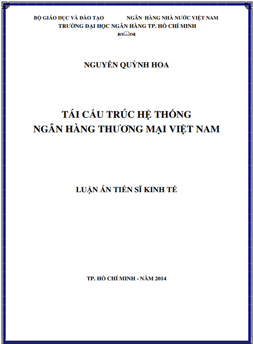 Luận án Tái cấu trúc hệ thống ngân hàng thương mại Việt Nam