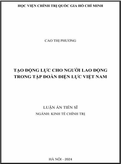 Luận án Tạo động lực cho người lao động trong Tập đoàn Điện lực Việt Nam