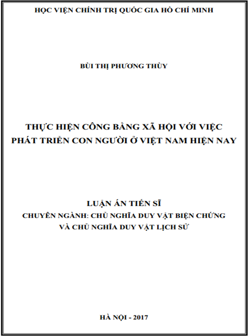Luận án Thực hiện công bằng xã hội với việc phát triển con người ở Việt Nam hiện nay