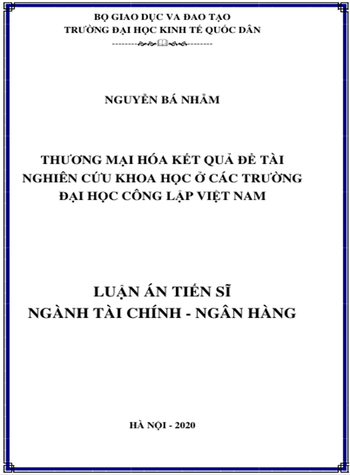 Luận án Thương mại hóa kết quả đề tài nghiên cứu khoa học ở các trường đại học công lập Việt Nam