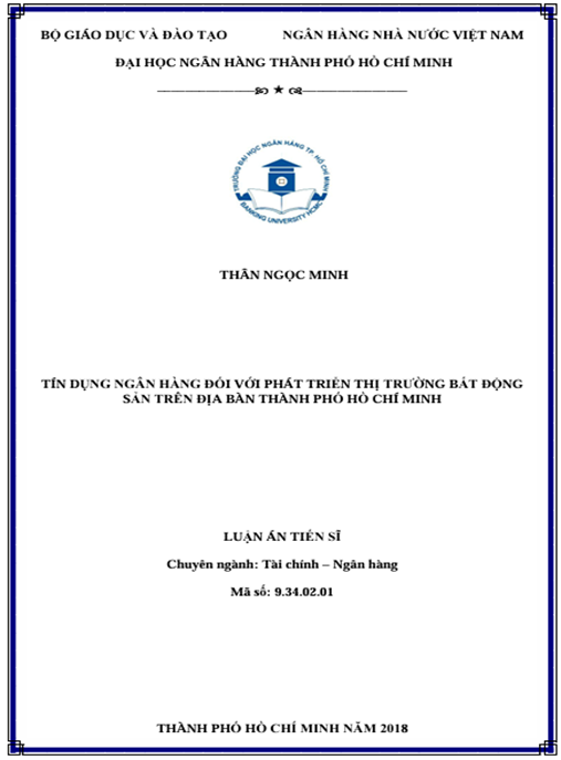Luận án Tín dụng ngân hàng đối với phát triển thị trường bất động sản trên địa bàn TP. HCM.