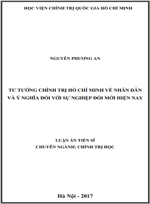 Luận án Tư tưởng Chính trị Hồ Chí Minh về Nhân dân và ý nghĩa đối với sự nghiệp đổi mới hiện nay