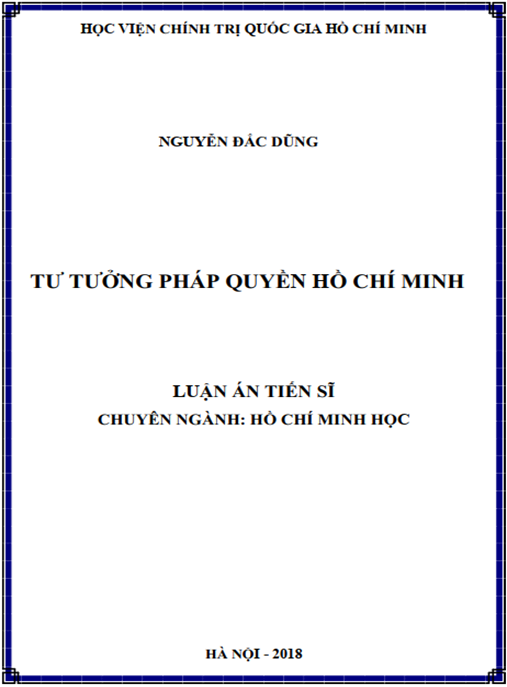 Luận án Tư tưởng pháp quyền Hồ Chí Minh
