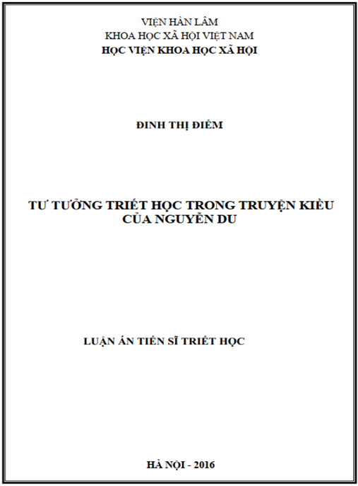 Luận án Tư tưởng triết học trong Truyện Kiều của Nguyễn Du