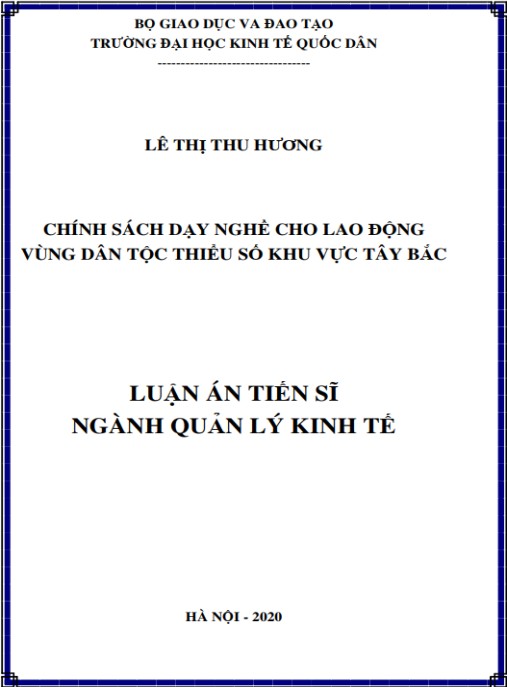 Luận án Chính sách dạy nghề cho lao động vùng dân tộc thiểu số khu vực Tây Bắc