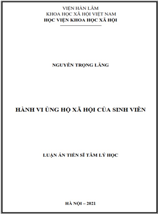 Luận án Hành vi ủng hộ xã hội của sinh viên